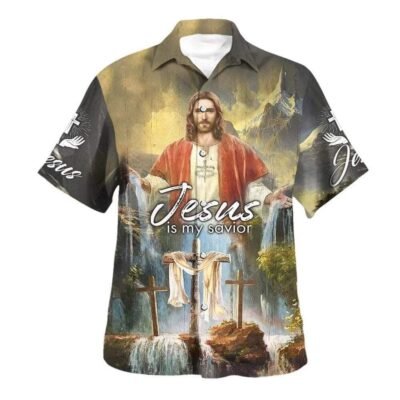 Jesus Christ Is My Savior Hawaiian Shirt For Men, Christian Hawaiian Shirt, Gift For Christian Short Sleeve Shirt