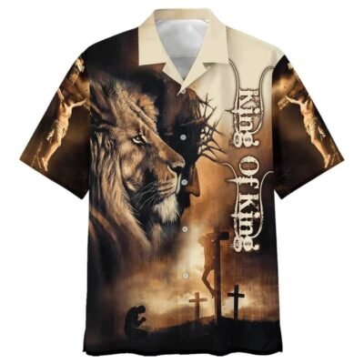 Jesus The King Of King Christian Faith Hawaiian Shirt For Men, Christian Hawaiian Shirt, Gift For Christian