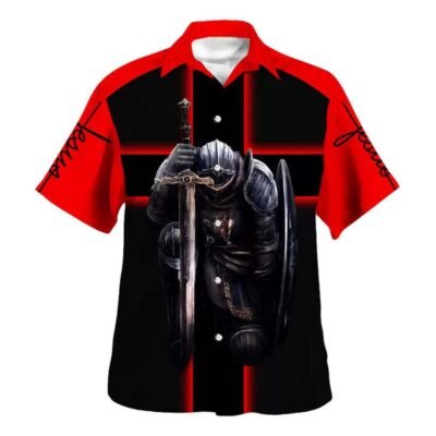 Knight Template Armor Of God I'm On Team Jesus I'm Not Religious Hawaiian Shirt For Men, Christian Hawaiian Shirt, Gift For Christian