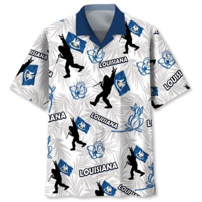 Lousiana Bigfoot Hawaiian Shirt, Funny Hawaiian Shirt, Cool Hawaiian Shirt, Best Hawaiian Short Sleeve Shirt