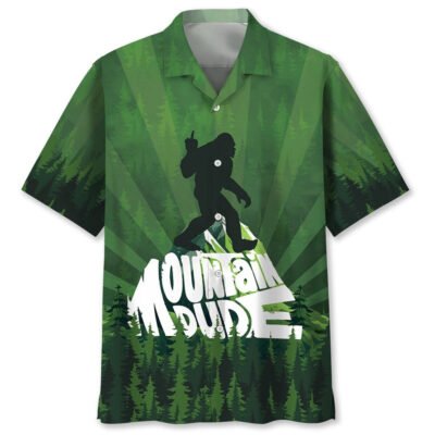 Mountain Bigfoot Hawaiian Shirt, Funny Hawaiian Shirt, Cool Hawaiian Shirts, Best Hawaiian Shirts