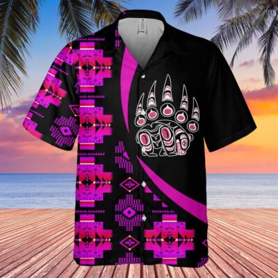 Native American Hawaiian Shirt, Bear Backpack Hawaiian Shirt, Native Pattern Shirt