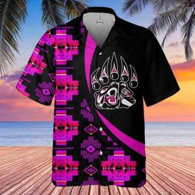 Native American Hawaiian Shirt, Bear Water Bottle Hawaiian Shirt, Native Pattern Shirt