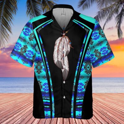 Native American Hawaiian Shirt, Feather As A Style Statement Hawaiian Shirt, Native Pattern Shirt