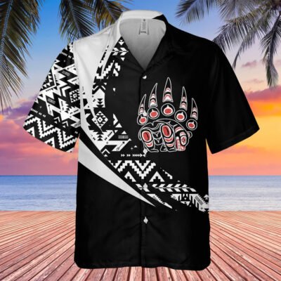 Native American Hawaiian Shirt, Funny Bear Hawaiian Shirt, Native Pattern Shirt