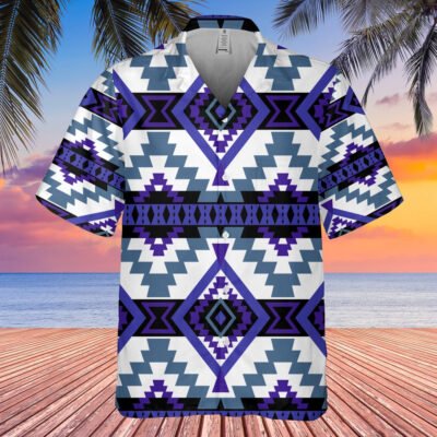 Native American Hawaiian Shirt, Geometric Dynamism Hawaiian Shirt, Native Pattern Shirt