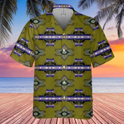 Native American Hawaiian Shirt, Kaleidoscope Pattern Hawaiian Shirt, Native Pattern Short Sleeve Shirt