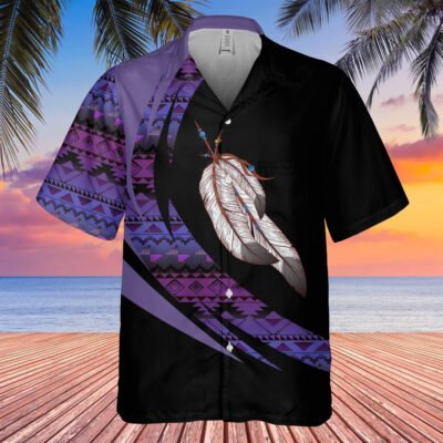 Native American Hawaiian Shirt, Love Feather Symbol Of True Love Hawaiian Shirt, Native Pattern Shirt