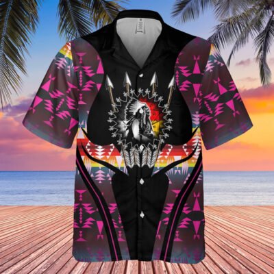 Native American Hawaiian Shirt, Star Dance Hawaiian Shirt, Native American Chief Shirt, Native Pattern Short Sleeve Shirt