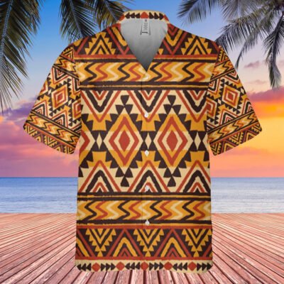 Native American Hawaiian Shirt, Summer Flavor Hawaiian Shirt, Native Pattern Short Sleeve Shirt