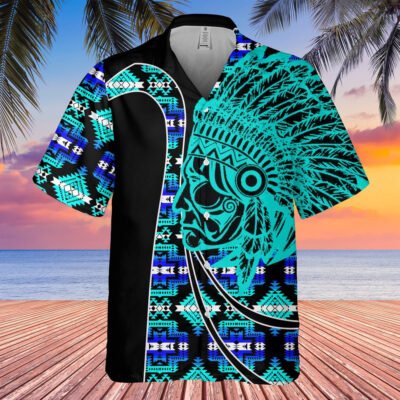 Native American Hawaiian Shirt, Sun'S Smile Hawaiian Shirt, Native American Chief Shirt, Native Pattern Short Sleeve Shirt