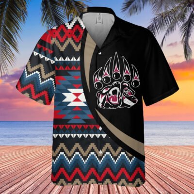 Native American Hawaiian Shirt, Teddy Bear Hawaiian Shirt, Native Pattern Shirt