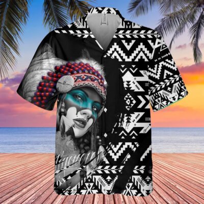 Native American Hawaiian Shirt, Warrior'S Call Hawaiian Shirt, Native American Chief Shirt, Native Pattern Short Sleeve Shirt