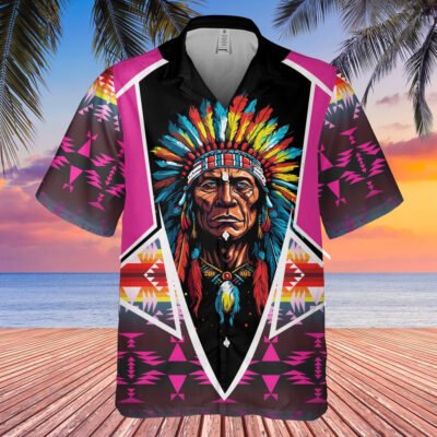 Native American Hawaiian Shirt, Wild Prairie Soul Hawaiian Shirt, Native American Chief Shirt, Native Pattern Short Sleeve Shirt