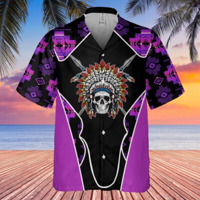 Native American Hawaiian Shirt, Wild Sky Soul Hawaiian Shirt, Native American Chief Shirt, Native Pattern Short Sleeve Shirt
