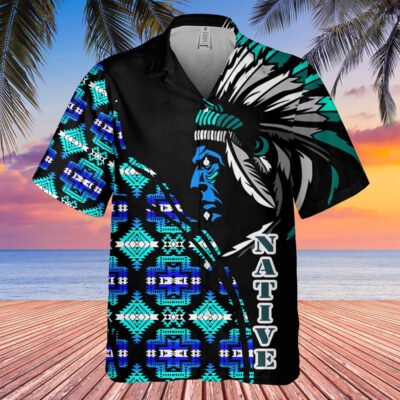 Native American Hawaiian Shirt, Wild Soul Hawaiian Shirt, Native American Chief Shirt, Native Pattern Short Sleeve Shirt