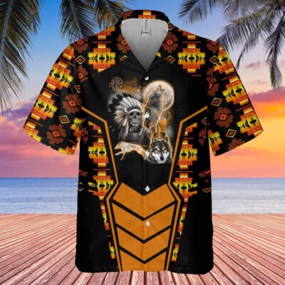 Native American Hawaiian Shirt, Yearning For Freedom Hawaiian Shirt, Native American Chief Shirt, Native Pattern Short Sleeve Shirt