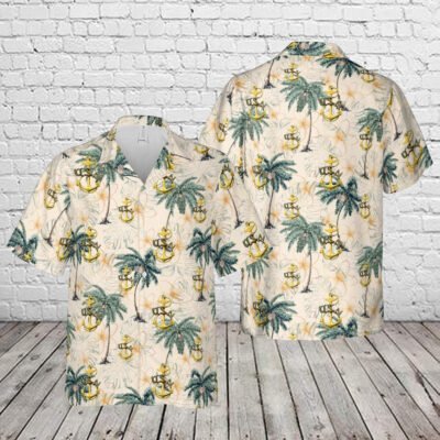 Navy Hawaiian Shirt, 1900-1910 Us Navy Chief Petty Officer Hat Badge Hawaiian Shirt, Navy Shirts Mens
