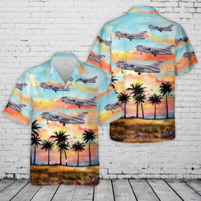 Navy Hawaiian Shirt, Us Navy A7E Corsair Ii Of Va-94 Hawaiian Shirt, Navy Shirts Mens