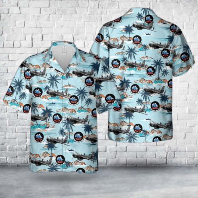 Navy Hawaiian Shirt, Us Navy Af-2W Of Vs-37 In July 1957 Hawaiian Shirt, Navy Shirts Mens