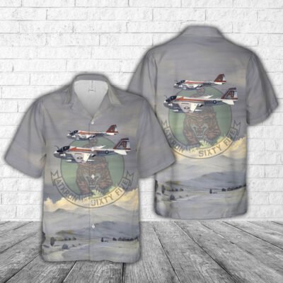 Navy Hawaiian Shirt, Us Navy Attack Squadron 65 (Va-65) Tigers Va-65 A-6Es Hawaiian Shirt, Navy Shirts Mens