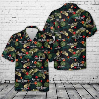 Navy Hawaiian Shirt, Us Navy Aviation Warfare Systems Operator (Aw) Rating Badge Hawaiian Shirt, Navy Shirts Mens