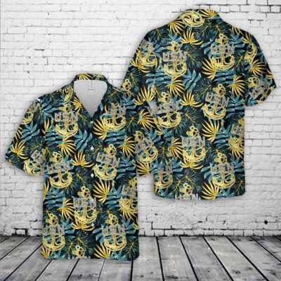 Navy Hawaiian Shirt, Us Navy Chief Anchor Hawaiian Shirt, Navy Shirts Mens