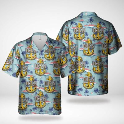 Navy Hawaiian Shirt, Us Navy Chief Petty Officer Chief'S Fouled Anchor Hawaiian Shirt, Navy Shirts Mens
