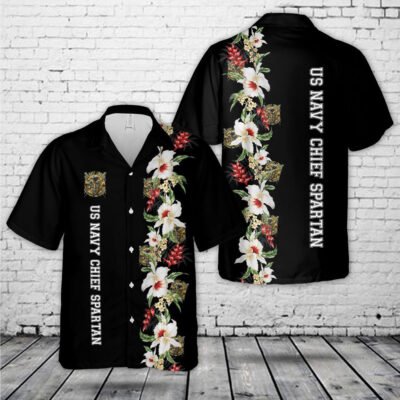 Navy Hawaiian Shirt, Us Navy Chief Spartan Hawaiian Shirt, Navy Shirts Mens