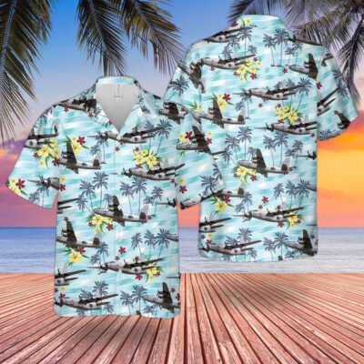 Navy Hawaiian Shirt, Us Navy Consolidated Pb4Y-2 Privateer Hawaiian Shirt, Navy Shirts Mens