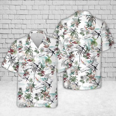 Navy Hawaiian Shirt, Us Navy Douglas A-1 Skyraider Papoose Flight Hawaiian Shirt, Navy Shirts Mens