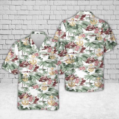 Navy Hawaiian Shirt, Us Navy E-8 Senior Chief Petty Officer Hawaiian Shirt, Navy Shirts Mens