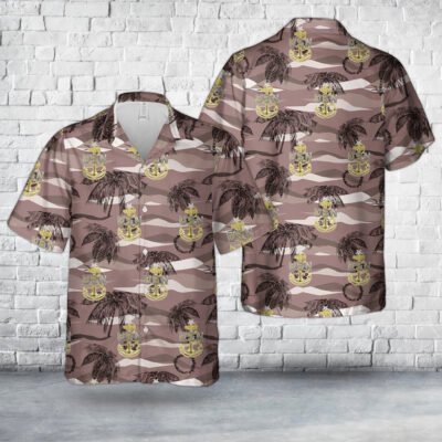 Navy Hawaiian Shirt, Us Navy E-8 Senior Chief Petty Officers Anchor Hawaiian Shirt, Navy Shirts Mens