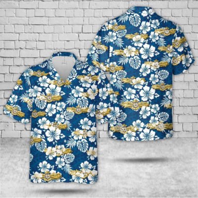 Navy Hawaiian Shirt, Us Navy Engineering Duty Officer Qualification Insignia Hawaiian Shirt, Navy Shirts Mens