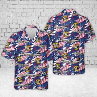 Navy Hawaiian Shirt, Us Navy F-14A Tomcat Of Vf-84 Jolly Rogers, 4Th Of July Hawaiian Shirt, Navy Shirts Mens