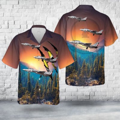 Navy Hawaiian Shirt, Us Navy F-14 Tomcat Of Vf-202 Superheats Hawaiian Shirt, Navy Shirts Mens