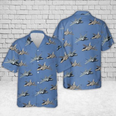 Navy Hawaiian Shirt, Us Navy F-35 Lightning Ii Hawaiian Shirt, Navy Shirts Mens