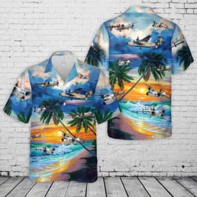 Navy Hawaiian Shirt, Us Navy Grumman C-2 Greyhound Hawaiian Shirt, Navy Shirts Mens