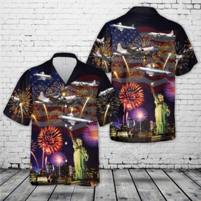 Navy Hawaiian Shirt, Us Navy Lockheed Ep-3E Aries Ii, 4Th Of July Hawaiian Shirt, Navy Shirts Mens