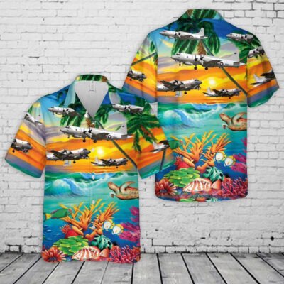 Navy Hawaiian Shirt, Us Navy Lockheed Ep-3E Aries Ii Hawaiian Shirt, Navy Shirts Mens
