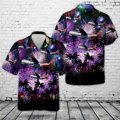 Navy Hawaiian Shirt, Us Navy Lockheed Lc-130F Hercules (L-282), 4Th Of July Hawaiian Shirt, Navy Shirts Mens