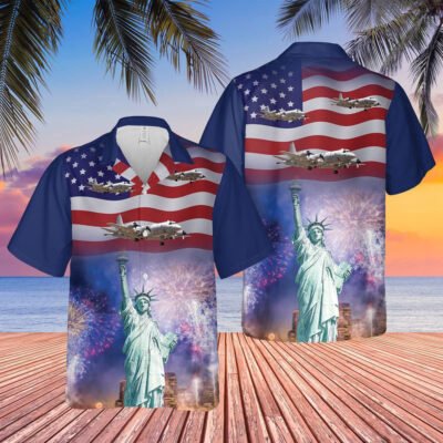 Navy Hawaiian Shirt, Us Navy Lockheed P-3C Orion Happy New Year Hawaiian Shirt, Navy Shirts Mens