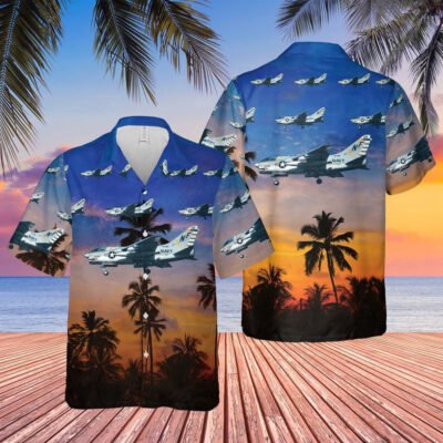Navy Hawaiian Shirt, Us Navy Ltv A-7E Corsair Ii Of Va-56 Champions Hawaiian Shirt, Navy Shirts Mens