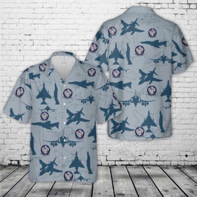 Navy Hawaiian Shirt, Us Navy Mcdonnell Douglas F-4 Phantom Ii Aircraft Silhouettes Of Vmfa-115 Hawaiian Shirt, Navy Shirts Mens