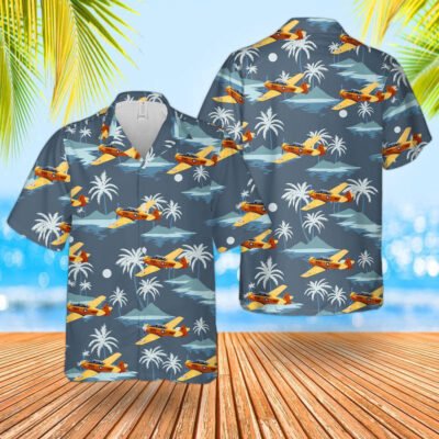 Navy Hawaiian Shirt, Us Navy North American Snj-5 Texan Hawaiian Shirt, Navy Shirts Mens