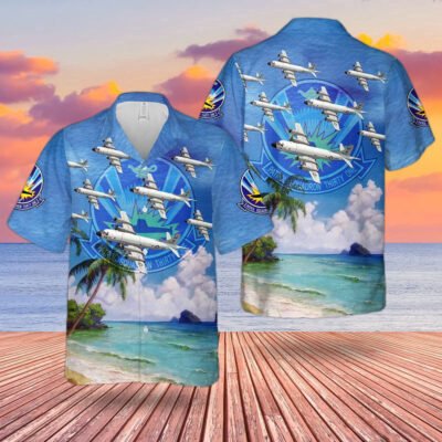 Navy Hawaiian Shirt, Us Navy P-3 Orion Of Patrol Squadron 31 Vp-31 Black Lightnings Hawaiian Shirt, Navy Shirts Mens