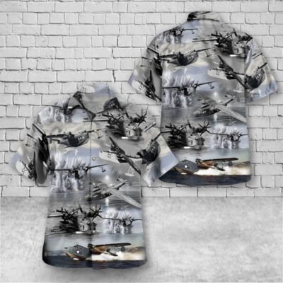 Navy Hawaiian Shirt, Us Navy Pbm-5 Mariner Hawaiian Shirt, Navy Shirts Mens