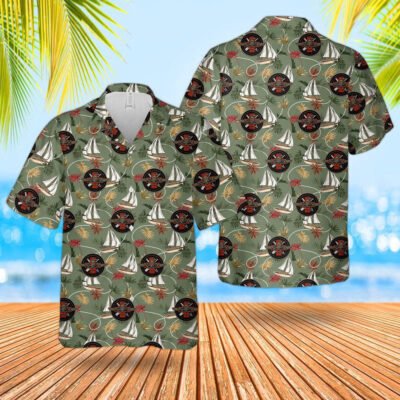 Navy Hawaiian Shirt, Us Navy Sarc Insignia Hawaiian Shirt, Navy Shirts Mens