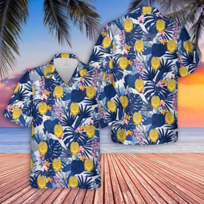 Navy Hawaiian Shirt, Us Navy Security Badge Hawaiian Shirt, Navy Shirts Mens