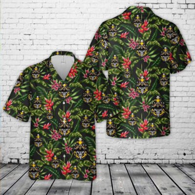 Navy Hawaiian Shirt, Us Navy Senior Chief With Goat Head Anchor Hawaiian Shirt, Navy Shirts Mens